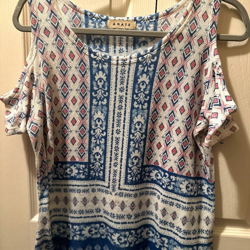 AGATE CUT OUT SHOULDER TOP GORGEOUS BOHEMIAN PRINT SIZE MEDIUM